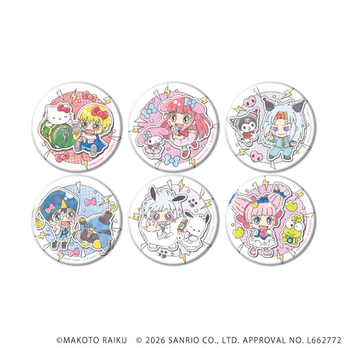 『金色のガッシュ!!×サンリオキャラクターズ』ホログラム缶バッジ(57mm)01/vol.01コンプリートセット(全6種)(コラボイラスト)