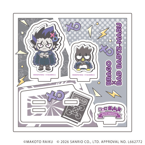 『金色のガッシュ!!×サンリオキャラクターズ』アクリルスタンドプレート05/ブラゴ×バッドばつ丸(コラボイラスト)