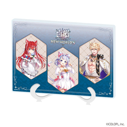 『白猫プロジェクト』アクリルアートボード(A5サイズ)01/集合デザイン(描き下ろしイラスト)