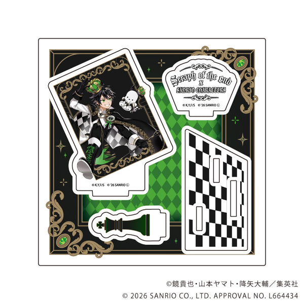 『終わりのセラフ×サンリオキャラクターズ』アクリルスタンドプレート01/百夜優一郎×ポチャッコ(コラボイラスト)