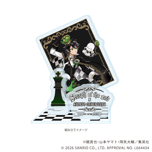 『終わりのセラフ×サンリオキャラクターズ』アクリルスタンドプレート01/百夜優一郎×ポチャッコ(コラボイラスト)