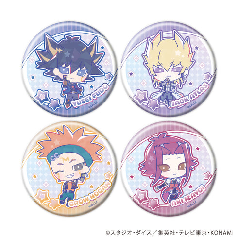 "Yu-Gi-Oh! 5D's Design produced by Sanrio" Hologram Pin Badge (65mm) 01 / Complete Set (4 Varieties) (Collaboration Illustration)