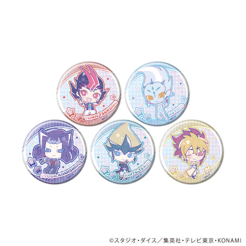 "Yu-Gi-Oh! ZEXAL Design produced by Sanrio" Hologram Pin Badge (65mm) 01 / Complete Set (5 Varieties) (Collaboration Illustration)