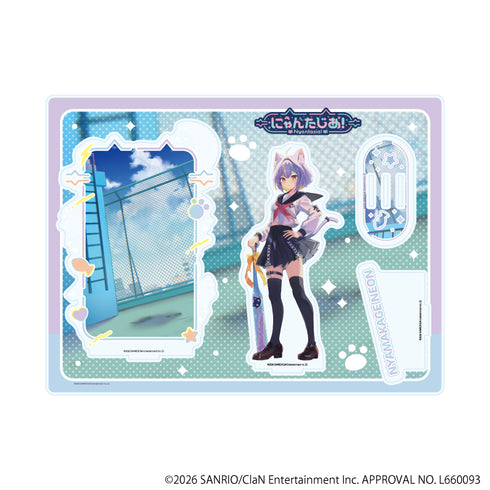 "Nyantajia!" Premium Acrylic Diorama Plate 06 / Young Demon Shadow Neon 2026 Birthday Ver. (Official Illustration)