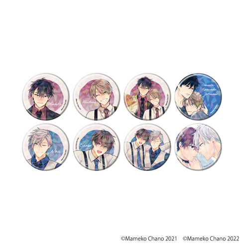 『茶野まめこ先生』ホログラム缶バッジ(57mm)01/コンプリートセット(全8種)(公式&描き下ろしイラスト)