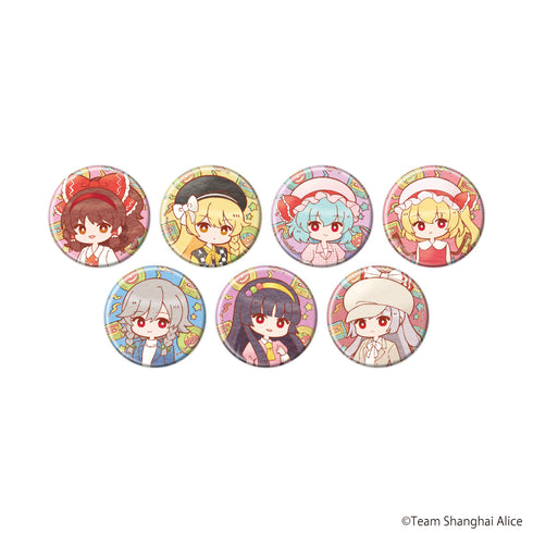 『東方Project』缶バッジ20/レトロver. コンプリートセット(全7種)(レトロアートイラスト)