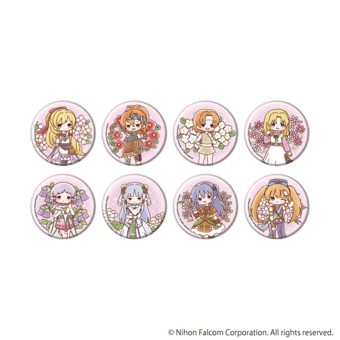 『ファルコム45周年』缶バッジ06/コンプリートセット(全8種)(レトロアートイラスト)