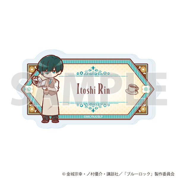 『ブルーロック』おなまえアクリルプレートバッジ27/糸師 凛 レトロカフェver.(グラフアートイラスト)