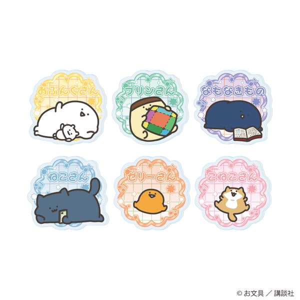 "With Stationery" Acrylic Plate Badge 01 / Lazing Around Ver. Complete Set (All 6 Varieties) (Original Illustration)
