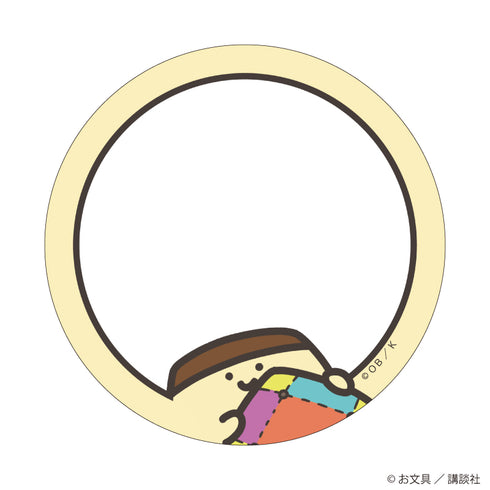 "With Stationery" 57mm Can Deco Cover 08 / Purin-san: Lazing Around Ver. (Original Illustration)