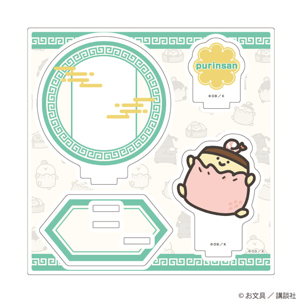 "With Stationery" Acrylic Stand Plate 02 / Purin-san Dim Sum Ver. (Original Illustration)