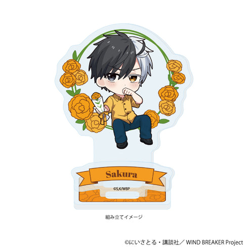 "WIND BREAKER" Acrylic Stand Plate 08 / Haruka Sakura Carnation Ver. (Mini Character Illustration)