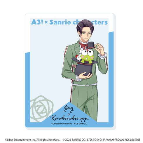 『A3!×Sanrio characters』アクリルカード22/ガイ×けろけろけろっぴ(コラボイラスト)