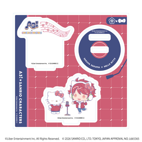 『A3!×Sanrio characters』アクリルスタンドプレート25/佐久間 咲也×ハローキティ(コラボイラスト)