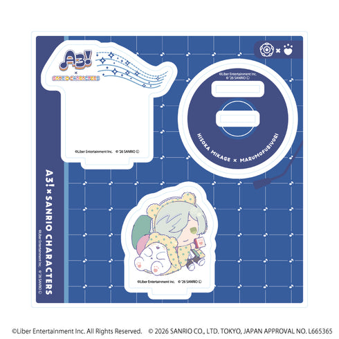 『A3!×Sanrio characters』アクリルスタンドプレート45/御影 密×まるもふびより(コラボイラスト)