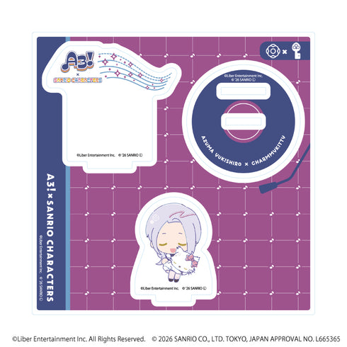 『A3!×Sanrio characters』アクリルスタンドプレート47/雪白 東×チャーミーキティ(コラボイラスト)