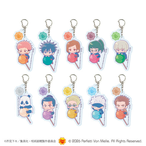 《咒术回战×Chupa Chups》附配件亚克力钥匙扣01/盲盒(共10种)(联名插画)【BOX】【202610再版】