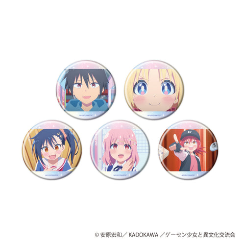 『ゲーセン少女と異文化交流』缶バッジ01/コンプリートセット(全5種)(場面写イラスト)