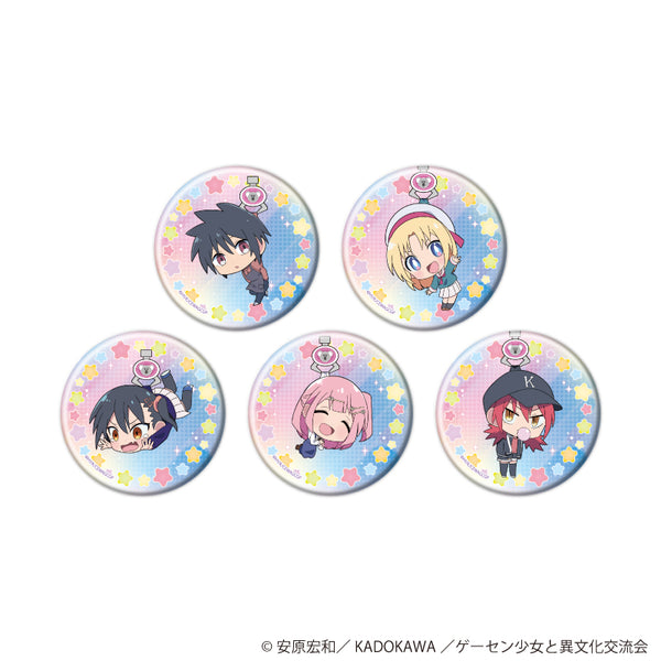 《電玩廳少女與異文化交流》徽章02/全套組(共5種)(迷你角色插畫)