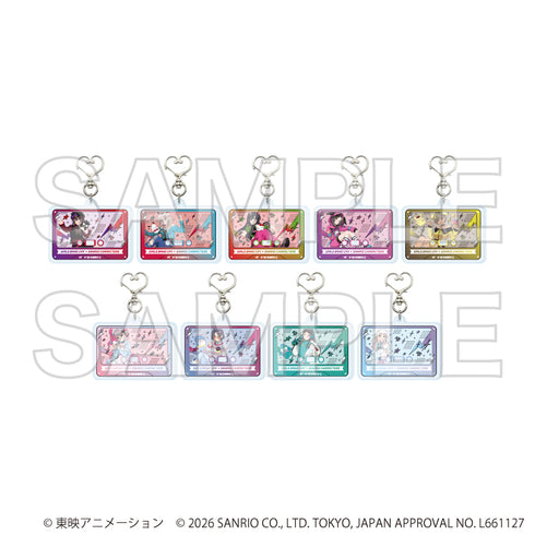 『ガールズバンドクライ×サンリオキャラクターズ』ハート型ナスカンアクリルキーホルダー01/コンプリートセット(全9種)(コラボイラスト)
