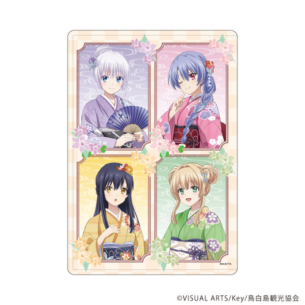 『Summer Pockets』キャラクリアケース01/集合デザイン 着物ver.(描き下ろしイラスト)