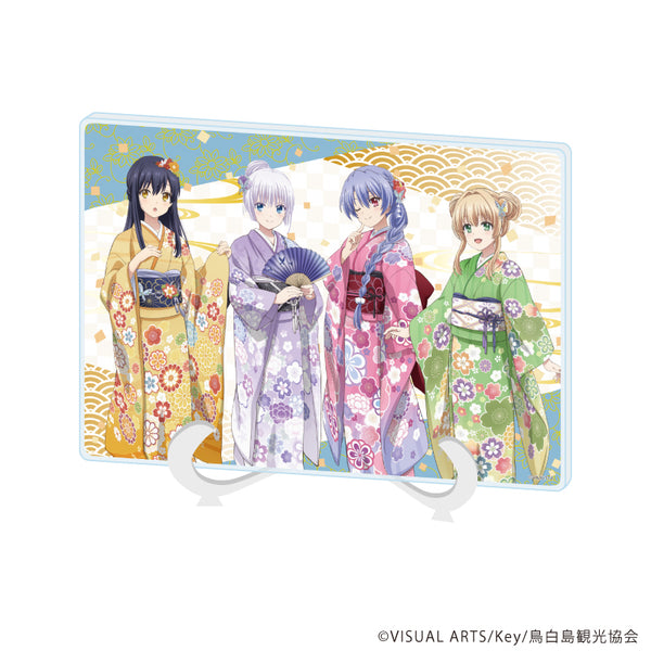 『Summer Pockets』アクリルアートボード(A5サイズ)01/集合デザイン 着物ver.(描き下ろしイラスト)