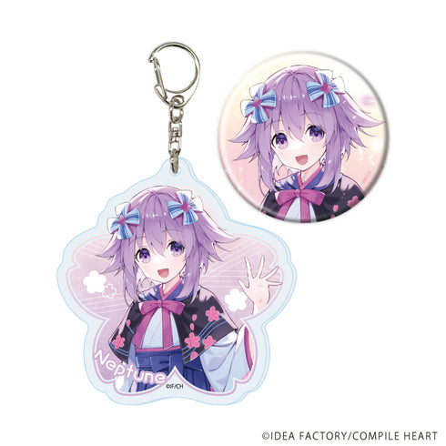 『超次元ゲイム ネプテューヌ』アクリルキーホルダー&缶バッジセット01/ネプテューヌ(桜)(公式イラスト)【202609再販】