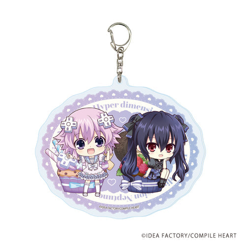 『超次元ゲイム ネプテューヌ』デカアクリルキーホルダー01/ネプテューヌ&ノワール(ミニキャライラスト)【202609再販】