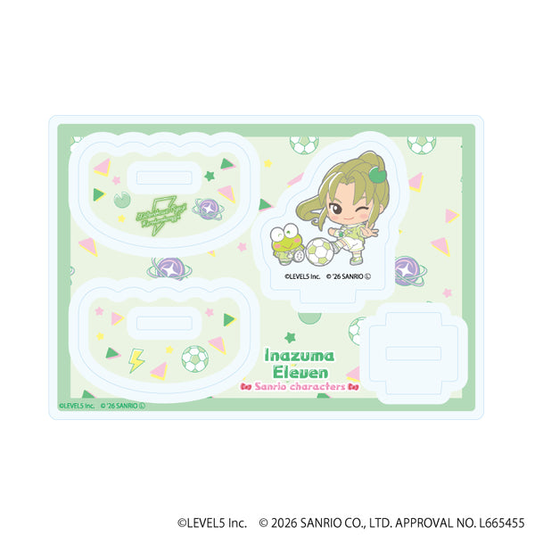 『イナズマイレブン×サンリオキャラクターズ』ゆらゆらアクリルスタンド06/緑川リュウジ×けろけろけろっぴ(コラボイラスト)