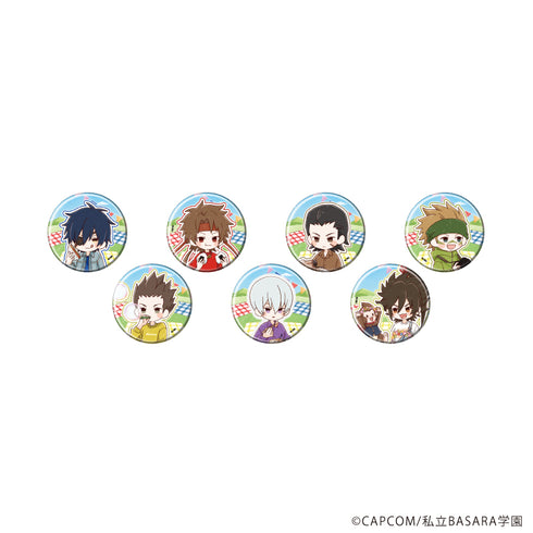 "Gakuen BASARA" Pin Badge Set 30 / Picnic Ver. Complete Set (All 7 Varieties) (Graph Art Illustration)