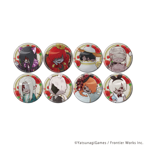 "Moji-ka-ka" Pin Badge 03 / Alice in Wonderland Ver. Complete Set (8 Varieties) (Graph Art Illustration)