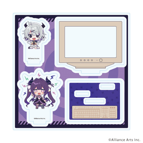 『ゆんゆん電波シンドローム』アクリルスタンドプレート01/Qちゃん&ゆんゆんA(ミニキャライラスト)