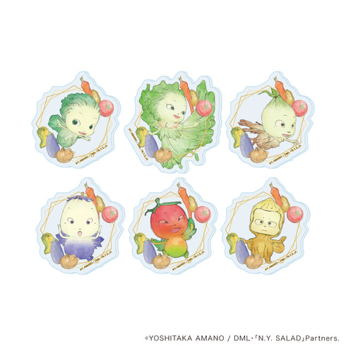 『やさいのようせい N.Y.SALAD』アクリルプレートバッジ01/コンプリートセット(全6種)(公式イラスト)