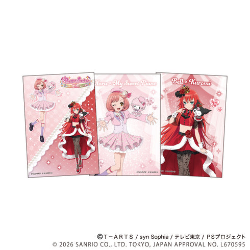 『プリティーシリーズ×サンリオキャラクターズ』L版ブロマイド3枚セット03/彩瀬なる×マイスウィートピアノ&蓮城寺べる×クロミ(コラボイラスト)