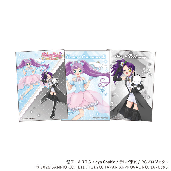 『プリティーシリーズ×サンリオキャラクターズ』L版ブロマイド3枚セット04/真中らぁら×シナモロール&東堂シオン×ポチャッコ(コラボイラスト)