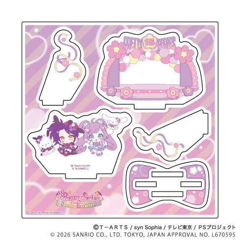 『プリティーシリーズ×サンリオキャラクターズ』アクリルスタンドプレート04/真中らぁら×シナモロール&東堂シオン×ポチャッコ(コラボイラスト)