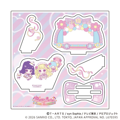 『プリティーシリーズ×サンリオキャラクターズ』アクリルスタンドプレート05/夢川ゆい×リトルツインスターズ&華園しゅうか×コロコロクリリン(コラボイラスト)