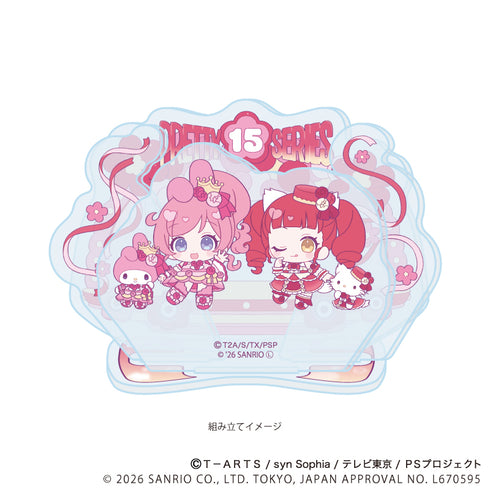 『プリティーシリーズ×サンリオキャラクターズ』アクリルスタンドプレート06/桃山みらい×マイメロディ&赤城あんな×チャーミーキティ(コラボイラスト)