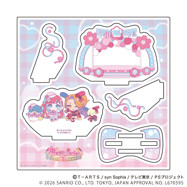 『プリティーシリーズ×サンリオキャラクターズ』アクリルスタンドプレート07/陽比野まつり×タキシードサム&弥生ひな×ウサハナ(コラボイラスト)