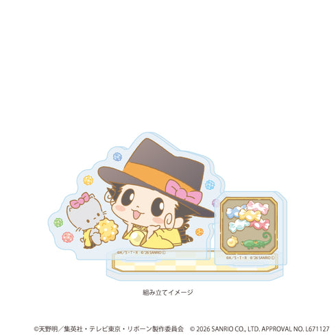 『家庭教師ヒットマンREBORN!×SANRIO CHARACTERS』アクリルスタンドプレート11/リボーン×ニャニィニュニェニョン(コラボイラスト)