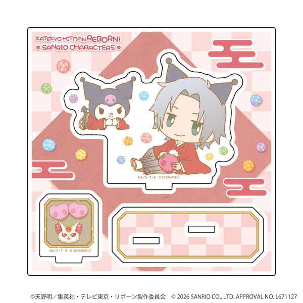 『家庭教師ヒットマンREBORN!×SANRIO CHARACTERS』アクリルスタンドプレート13/獄寺隼人×クロミ(コラボイラスト)