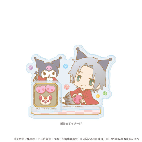 『家庭教師ヒットマンREBORN!×SANRIO CHARACTERS』アクリルスタンドプレート13/獄寺隼人×クロミ(コラボイラスト)