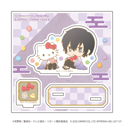 『家庭教師ヒットマンREBORN!×SANRIO CHARACTERS』アクリルスタンドプレート15/雲雀恭弥×ハローキティ(コラボイラスト)