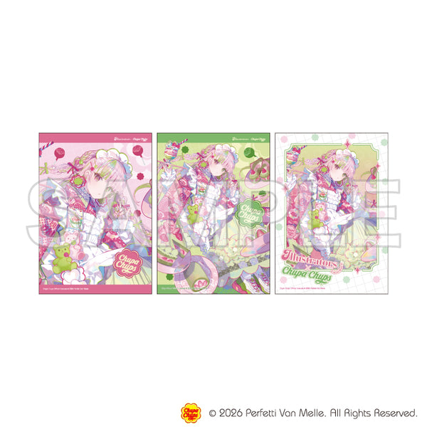 『複数イラストレーター×チュッパチャプス』L版ブロマイド3枚セット03/藤ちょこ(コラボイラスト)