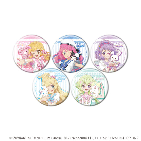 『アイカツスターズ!×サンリオキャラクターズ』ホログラム缶バッジ(57mm)03/コンプリートセット(全5種)(コラボイラスト(等身))