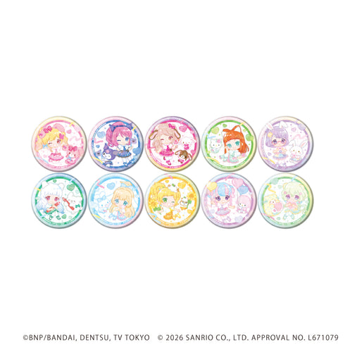 『アイカツスターズ!×サンリオキャラクターズ』ホログラム缶バッジ(57mm)04/コンプリートセット(全10種)(コラボイラスト(ミニキャラ))
