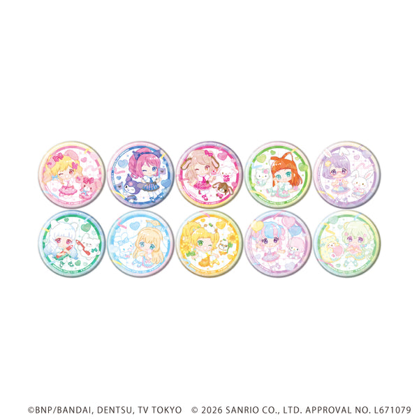 『アイカツスターズ!×サンリオキャラクターズ』ホログラム缶バッジ(57mm)04/コンプリートセット(全10種)(コラボイラスト(ミニキャラ))