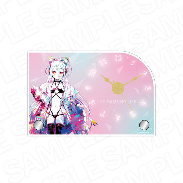 『ノーゲーム・ノーライフ』ミニアクリルクロック PALE TONE series 白 サイバーバニー ver.