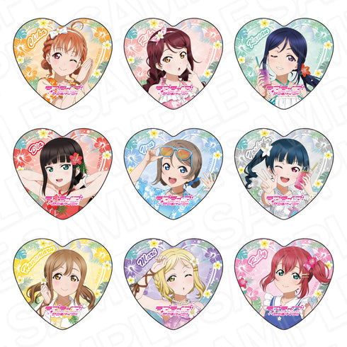『ラブライブ!サンシャイン!!』ハート型カンバッジ アロハ衣装 ver. セット