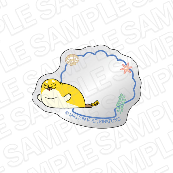 『SEALOOK』ミラーアクリルステッカー 柴ザラシ